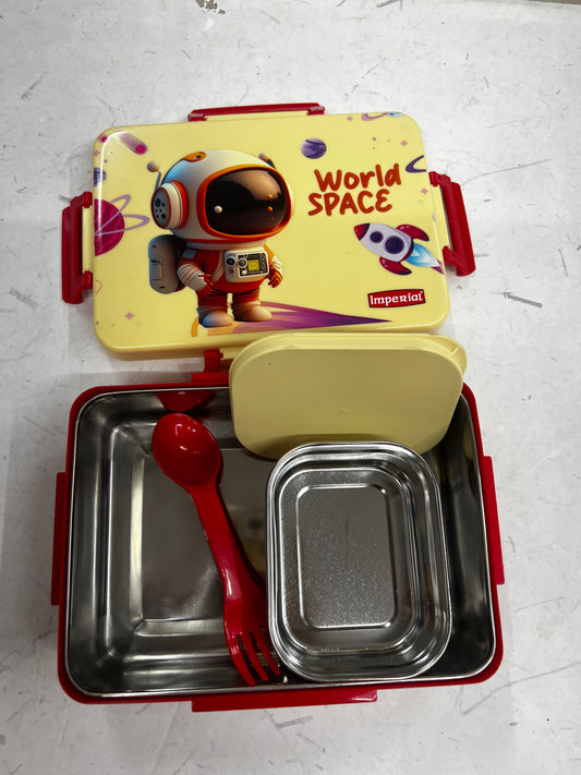 Stainless steel lunch box big with small container and spoon