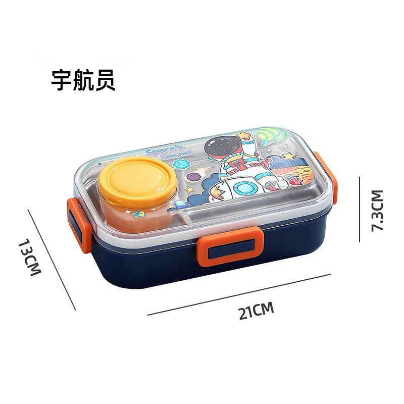 Single grid stainless steel lunch box with bowl ( 500ml+ 80ml)