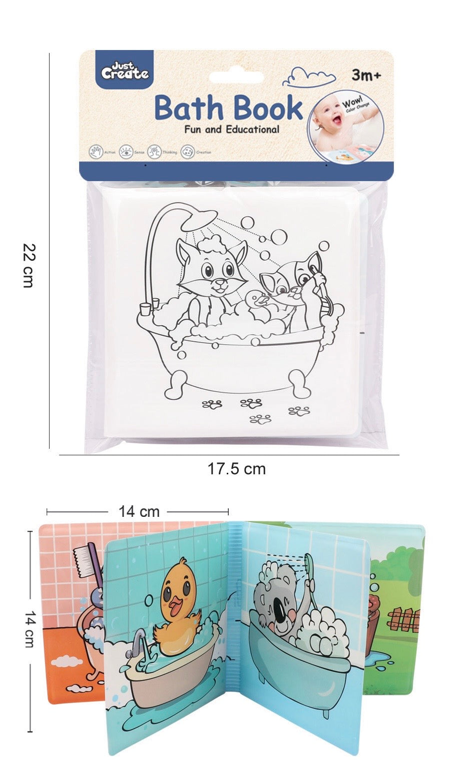 magic bath book wet the pages to revel colourful background