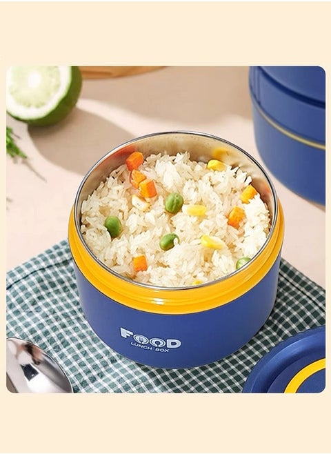 2 layer insulated lunch box with lunch bag & cutlery
