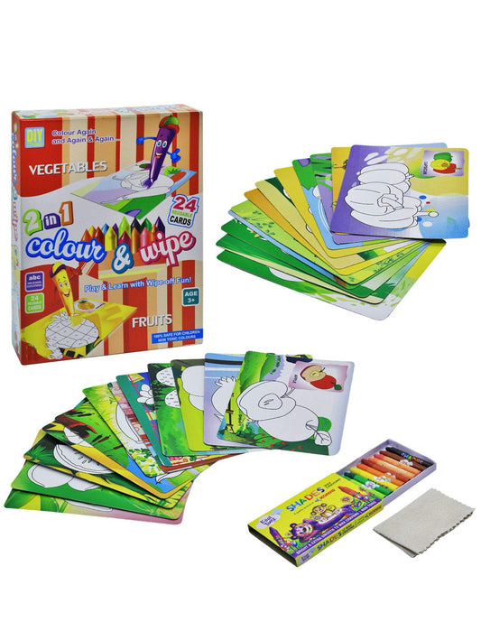2 in 1 Color and Wipe Off, Learning Painting Kit for Kids
