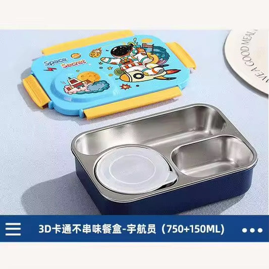 3 grid 304 stainless steel lunch box