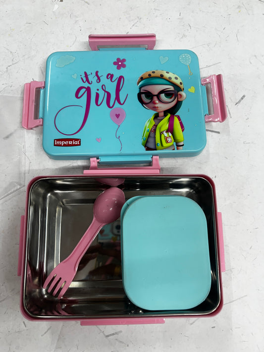 Stainless steel lunch box big with small container and spoon
