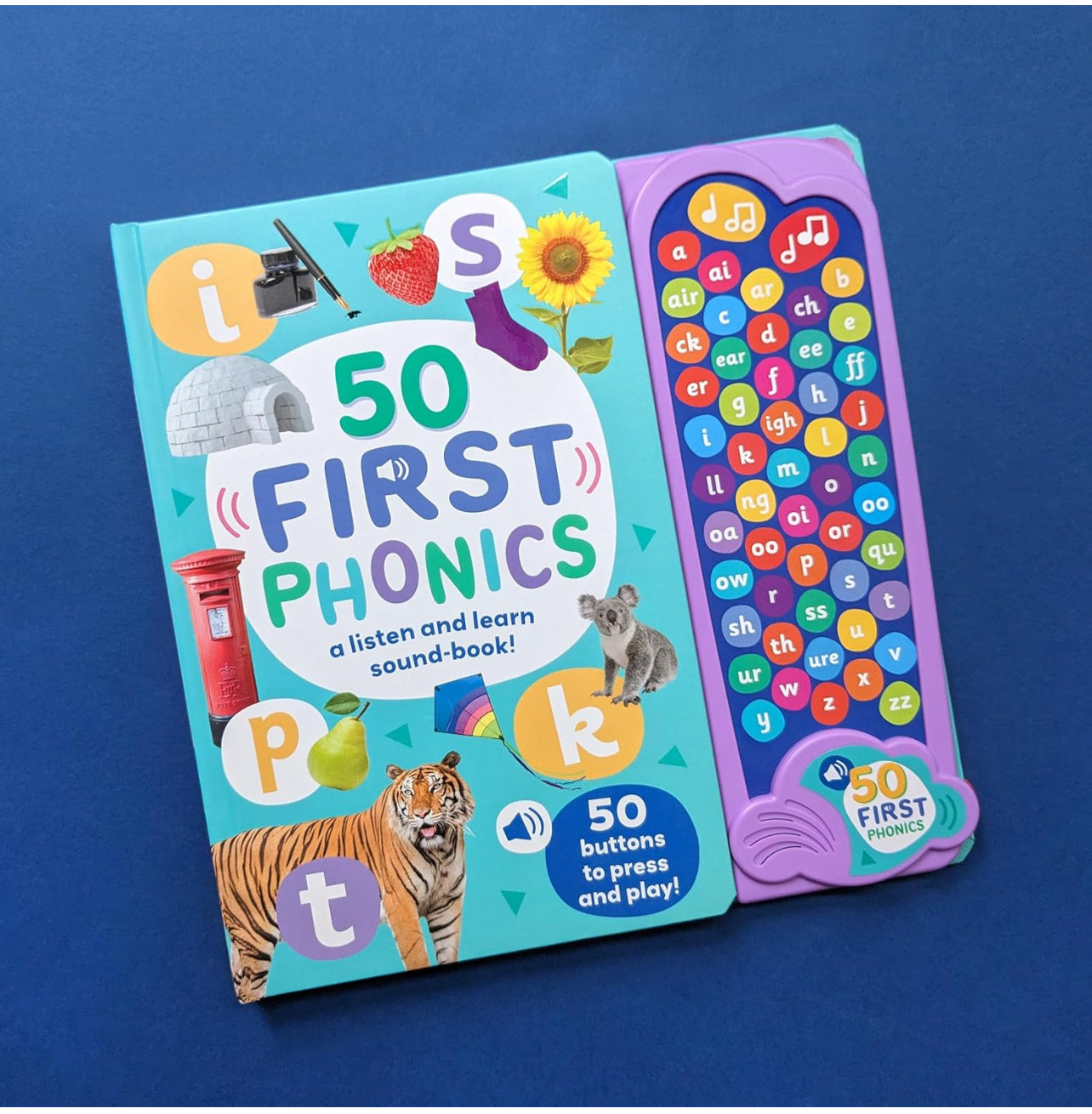 50 Button Photo Sound Book - First Phonics - A Listen and Learn Sound Book for Children Aged 3+ (Large First Words Sound Book)