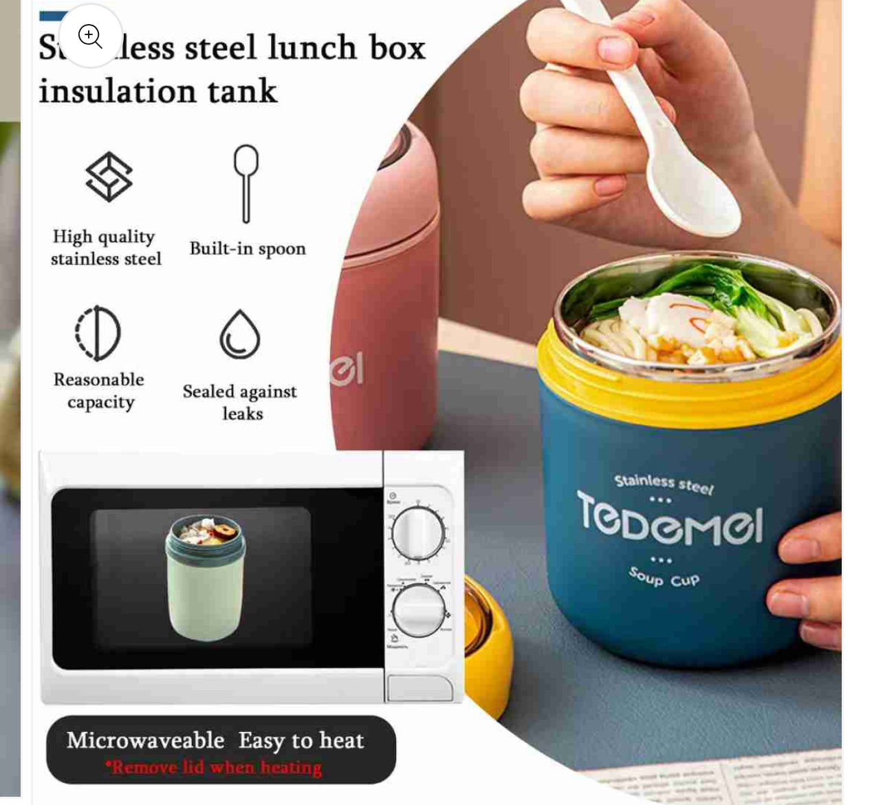 Tedemei insulated 3 layer lunch box 890ml