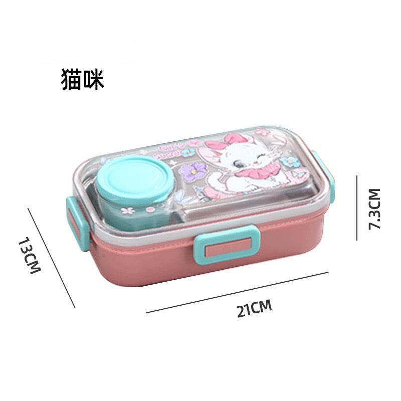 Single grid stainless steel lunch box with bowl ( 500ml+ 80ml)