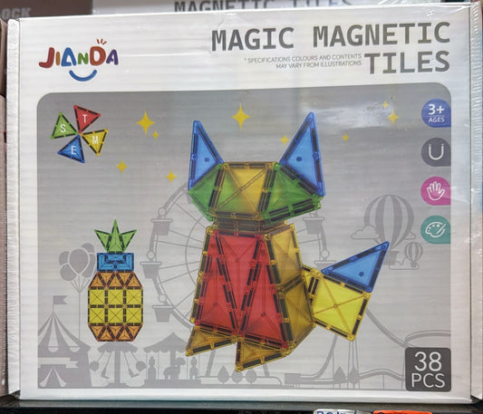 38 pcs magnetic tiles
