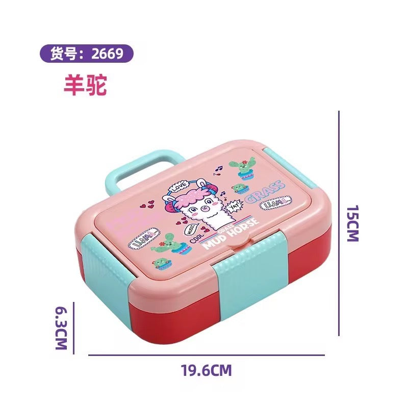 Stainless Steel Lunch Box with 3 Compartments Bento Tiffin Leak-Proof Durable Food Container 750ml + 150m