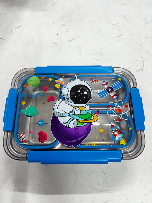 Dino/Unicorn/space /mermaid Transparent 3-Compartment 750ml Transfer Proof Lunch Box