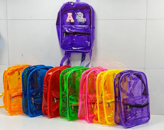 Jelly bag pack with 1 initial & 1 motif ( size 12*8*4 inches)