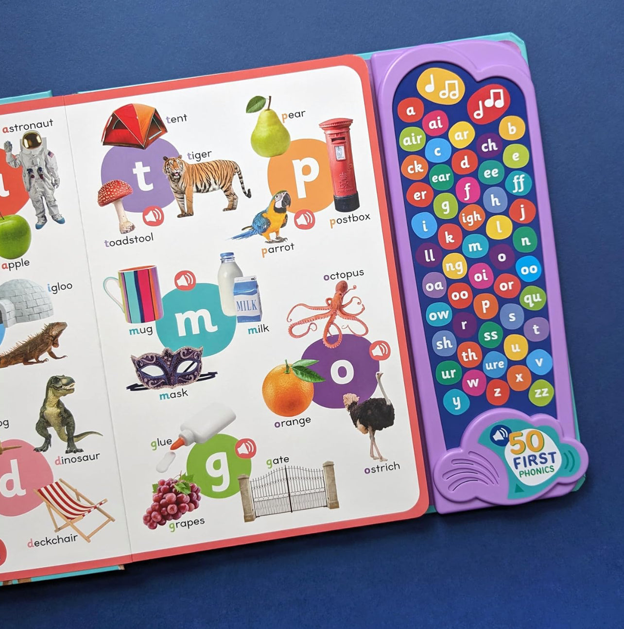50 Button Photo Sound Book - First Phonics - A Listen and Learn Sound Book for Children Aged 3+ (Large First Words Sound Book)