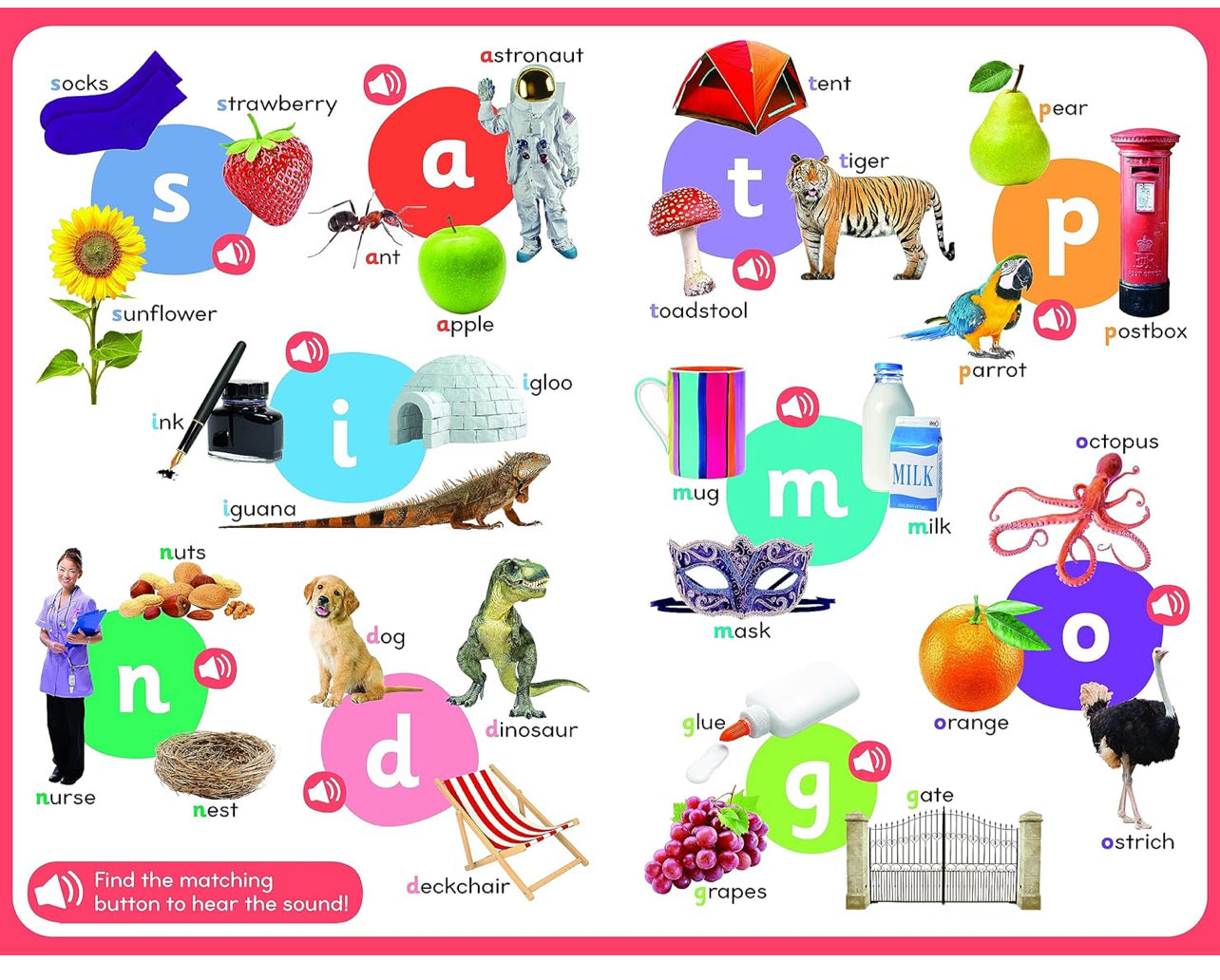 50 Button Photo Sound Book - First Phonics - A Listen and Learn Sound Book for Children Aged 3+ (Large First Words Sound Book)