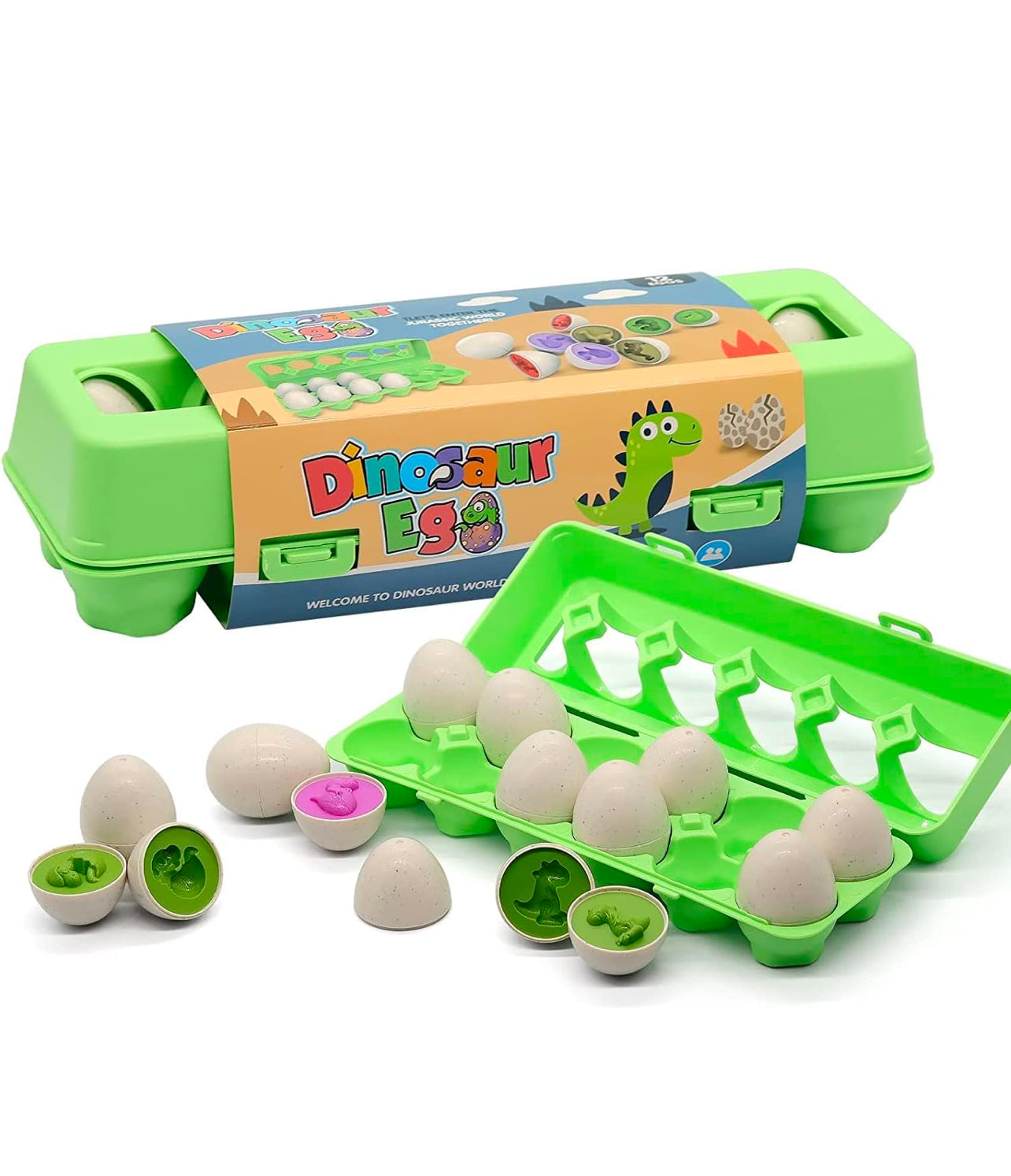 Dinosaur matching Eggs Montessori Toy 12 pcs box