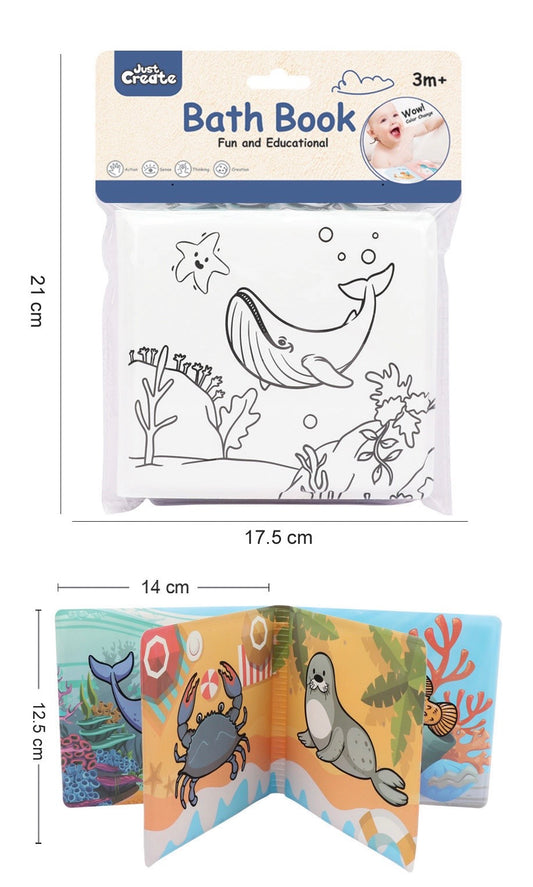 magic bath book wet the pages to revel colourful background