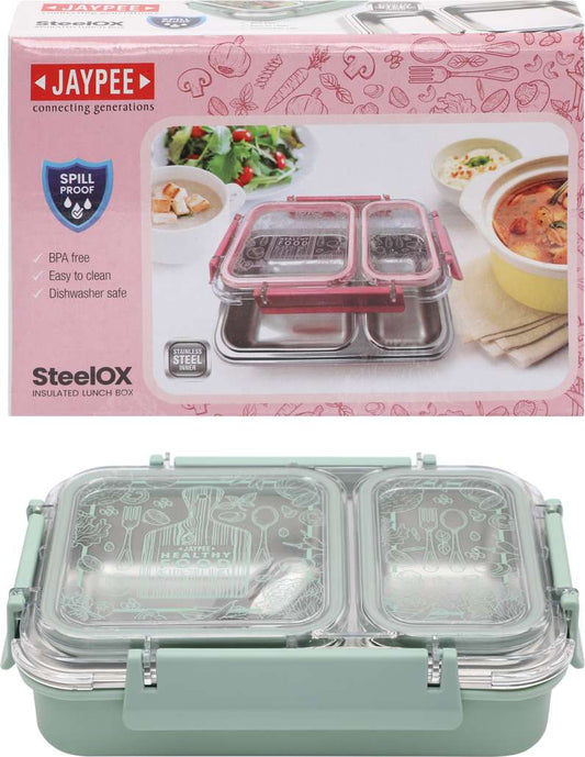 2 grid Stainless Steel Insulated Lunch Box 600 Ml