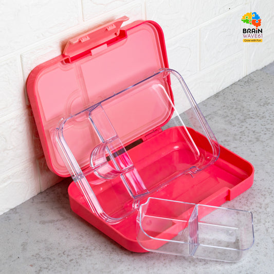 Bento Lunch Box for Kids, 4 & 6 Compartments Ideal Portion Sizes Leak-Proof Bento box for Kids Dishwasher Safe, BPA-Free