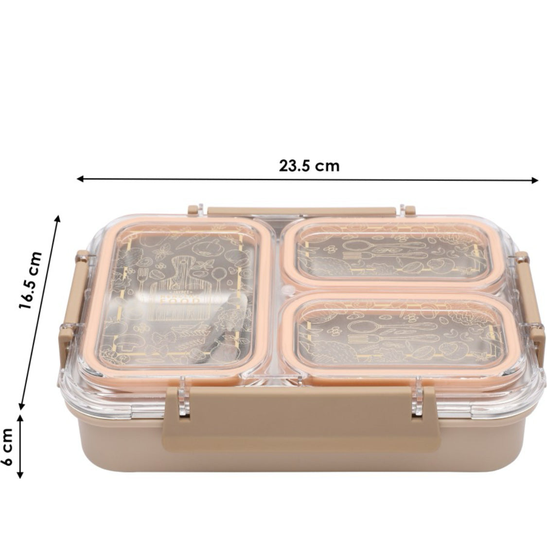 3 grid Stainless Steel Insulated Lunch Box
