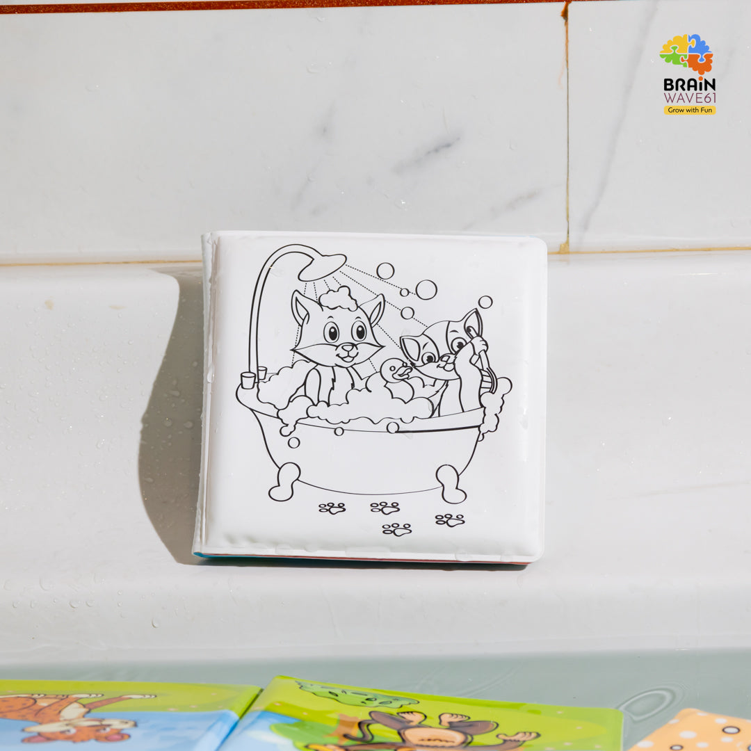magic bath book wet the pages to revel colourful background