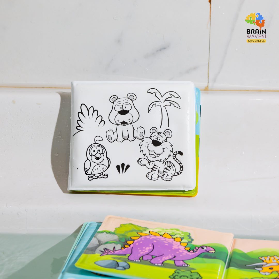 magic bath book wet the pages to revel colourful background