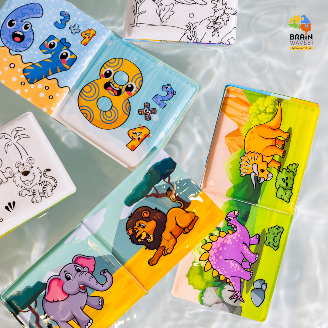 magic bath book wet the pages to revel colourful background