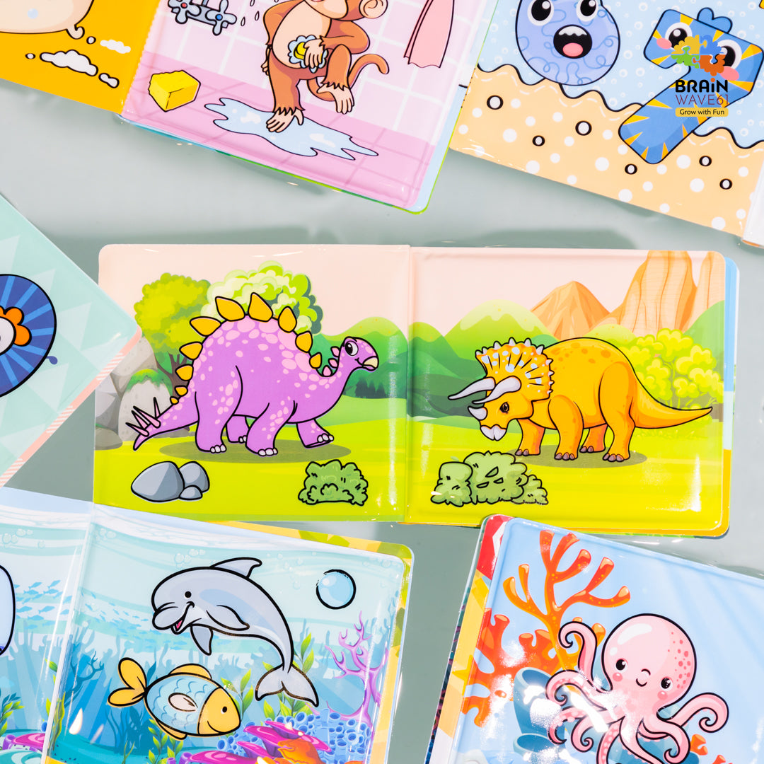 magic bath book wet the pages to revel colourful background