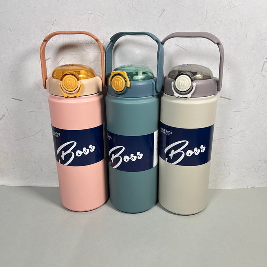 2 in 1 sipper & spout hot & cold stainless steel motivational bottle (1200) ml