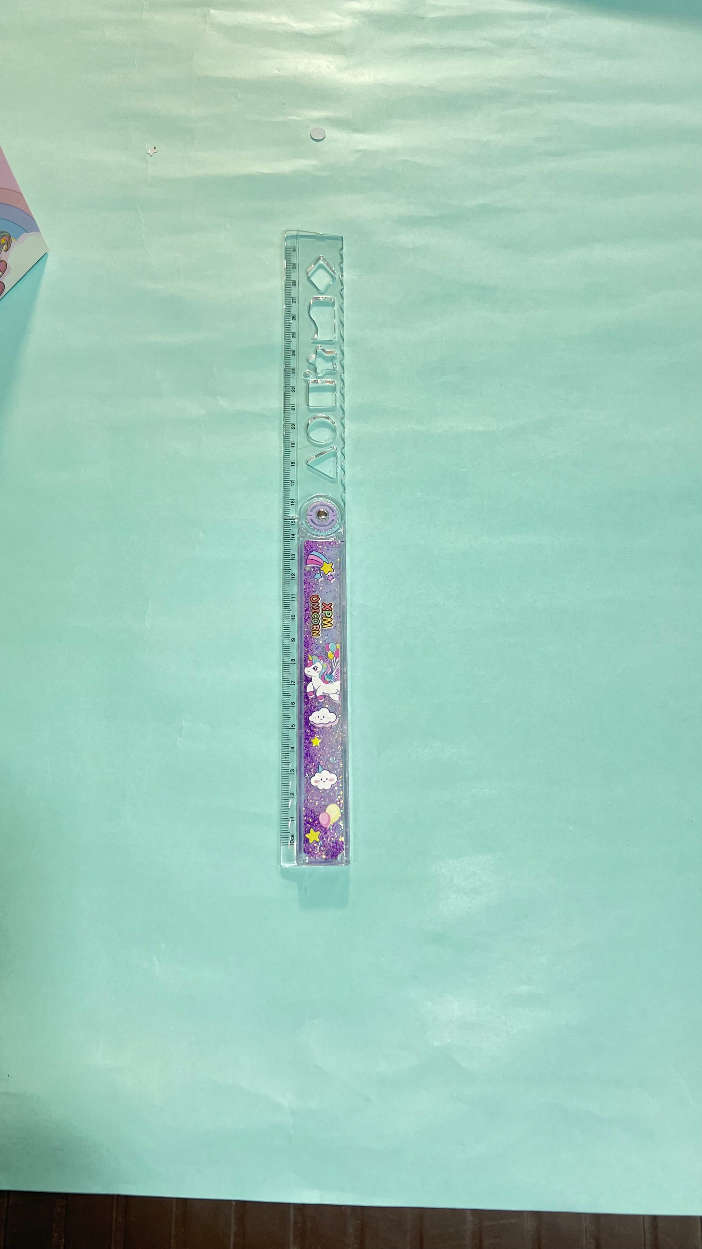 30cm expandable glitter ruler 2 different theme unicorn & jungle