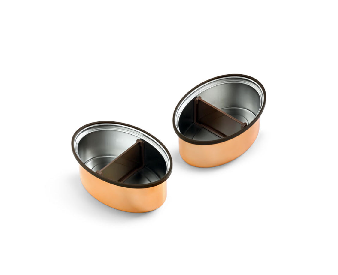 VAYA TYFFYN Multicolor cat Copper Finished Stainless Steel Lunch Box with 2-Containers Without Bagmat, 600 ml