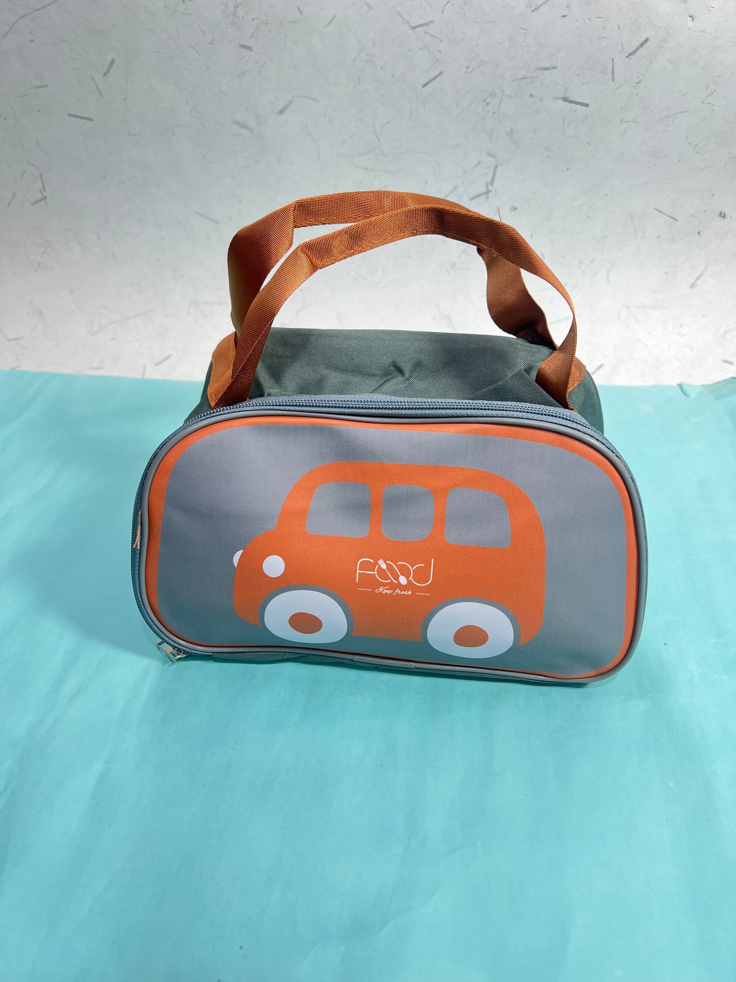 Car print insulated lunch bag