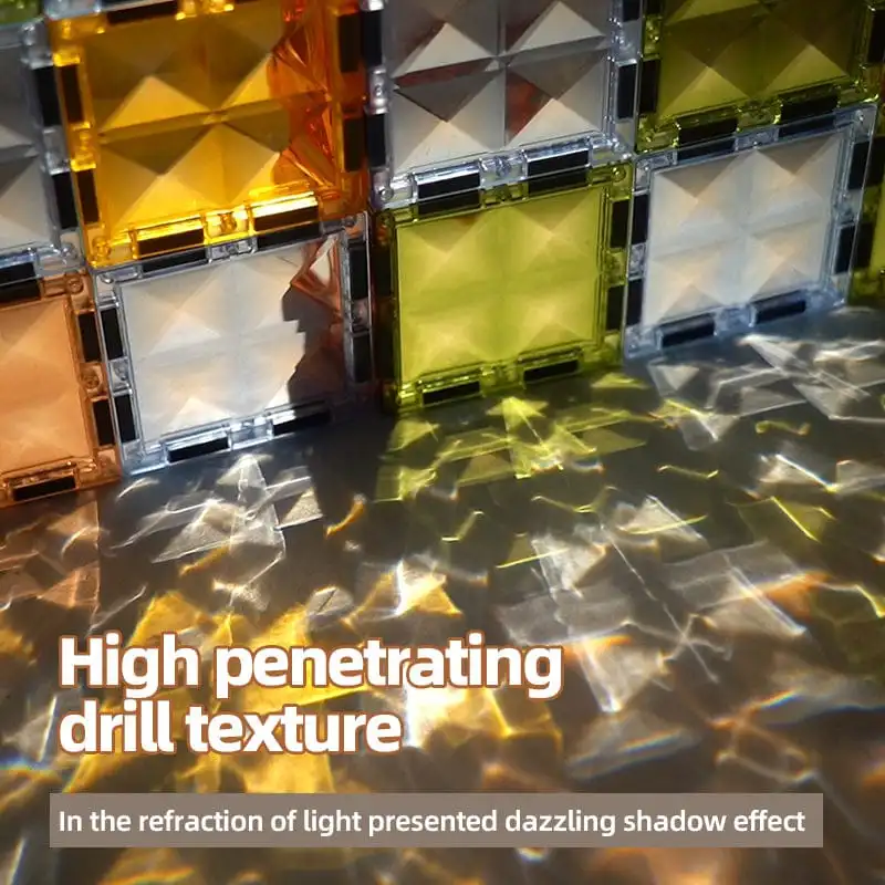 100 Pieces diamond shaped Magnetic tiles for kids