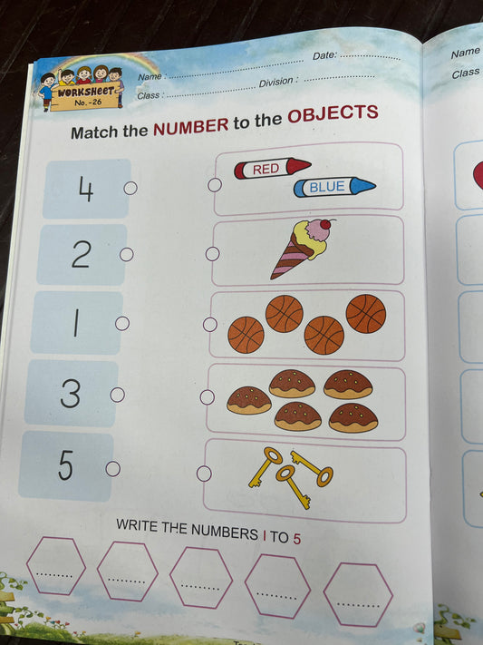 Easy practice everyday ( nursery-junior kg ) maths worksheets (48worksheets)
