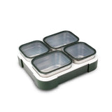 Yoo yee . Bento lunch box with insulated bag 4 compartment stainless steel .