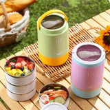 Insulated Lunch Box | 3-Tier Stainless Steel Food Jar with Built-in Cutlery | 900ml Leakproof Lunch Pot, BPA-Free, Keeps Food Hot Up to 6 Hours | Microwave & Dishwasher Safet