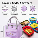 Insulated Lunch Bags for Men Woman Adult Large Reusable Lunch Tote Bag with Handle Green Leakproof Womens lunch bags for Work Picnic Hiking Office Beach