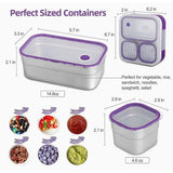 Yoo yee  3 Compartments Stainless Steel  bento Lunch Box，with Insulated Lunch Bag，Portion Control Lunch Container, On-the-Go Meal Fruit SnackPacking