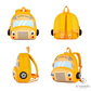 Cute Cartoon Bus Soft Plush Backpack with Front Pocket for Kids (Orange)