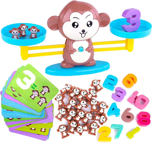 Monkey Balance Counting Toys | Cool Math Game for Kids Preschool Game | Educational Number Learning Toy, Fun Children’s Gift Kids Toy (Monkey)
