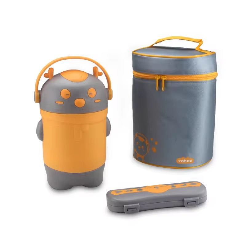 Deer three layer insulated bowl with cutlery and lunch bag