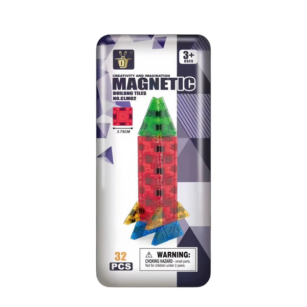 Portable travel magnetic building tiles 32pcs