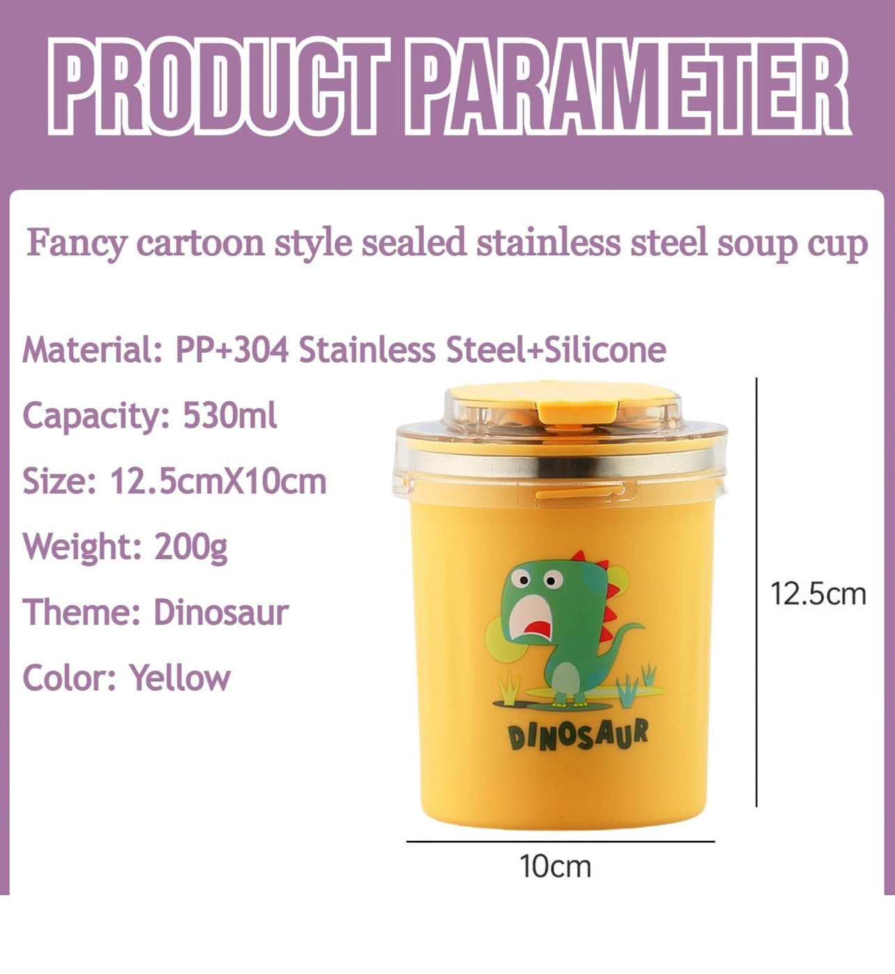 304 Stainless Steel Double Wall Thermal Insulated Vacuum Mug with Lid, Spoon & Straw Hot & Cold Milk Coffee Tea Soup Drinking Travelling Cup Girls Boys - 530ml