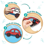 Imagimake DIY Clay Stickers Animals & transport | Create 2 Unique DIY Stickers Using Air Dry Clay | No Mess, Travel-Friendly | Perfect Birthday Return Gifts for Kids Ages 5,6,7,8,9,10