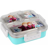 Disney print Insulated Lunch Box with 3 Compartments, Stainless Steel Interior & Embossed Printed Lid | Leak-Proof Design | 600 ML