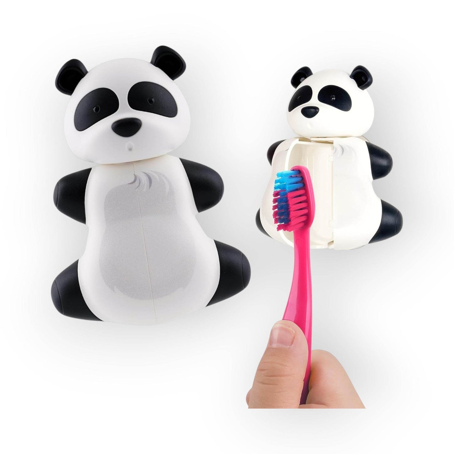 Flipper Fun Animal Penguin Toothbrush Cover , One Touch Open & Close ,Suction Cup Toothbrush Holder for Mirrors, Glass or Tiles ,Dust-proof Adorable Easy to Use