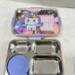 4 grid stainless steel lunch box with dibbi