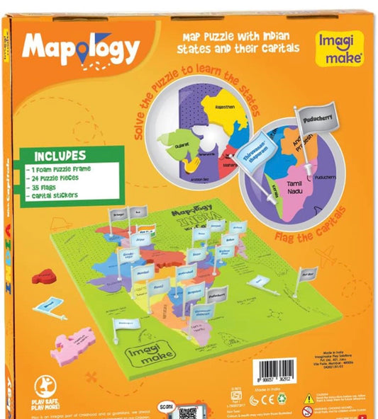 Mapology India with State and Capitals .25 pcs puzzles