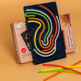 Sensory Silicone Toy with Silicone Strips with Double-Sided Activity Board