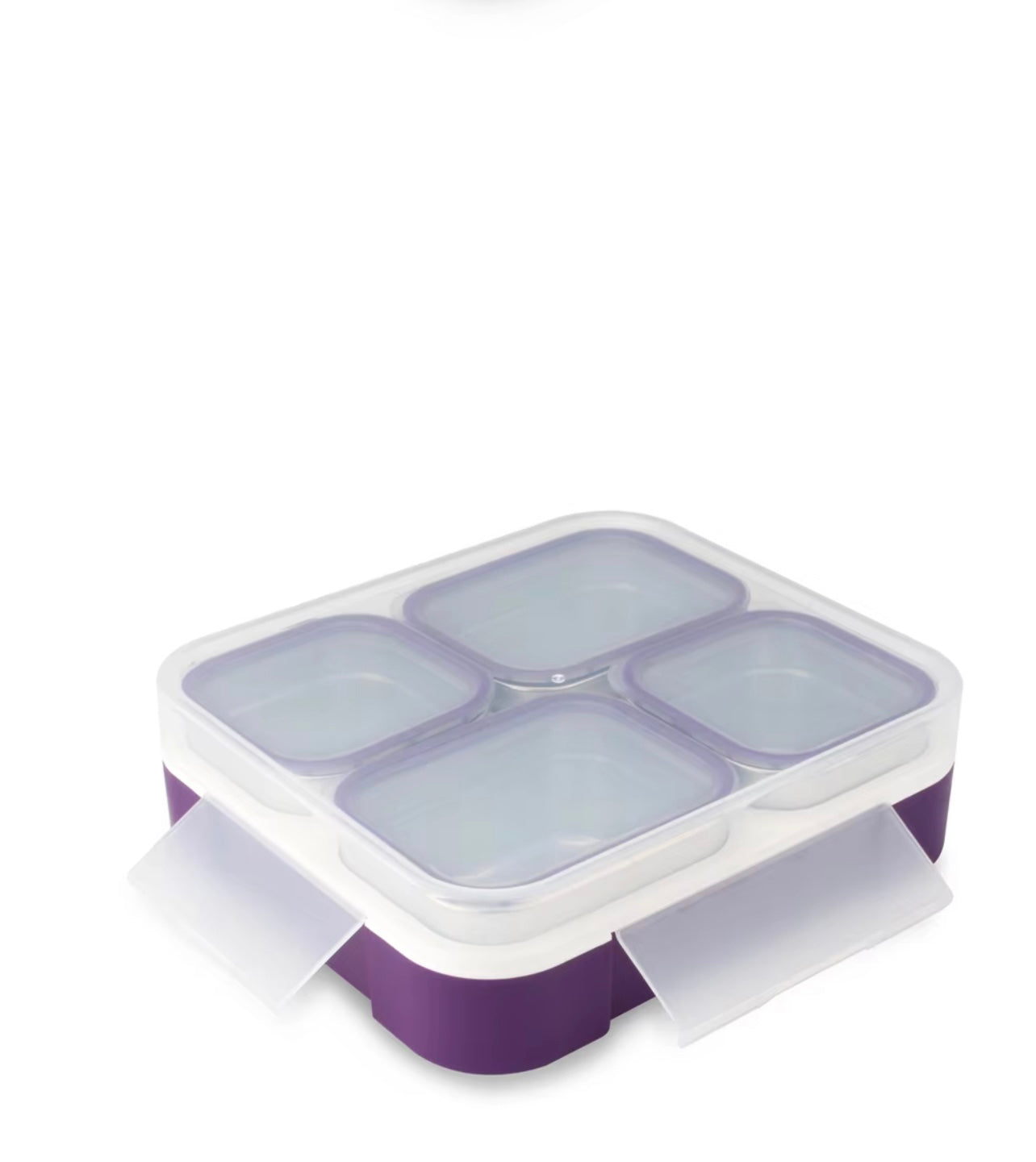 Yoo yee . Bento lunch box with insulated bag 4 compartment stainless steel .