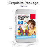 60 pcs travel magnetic tiles with tin box