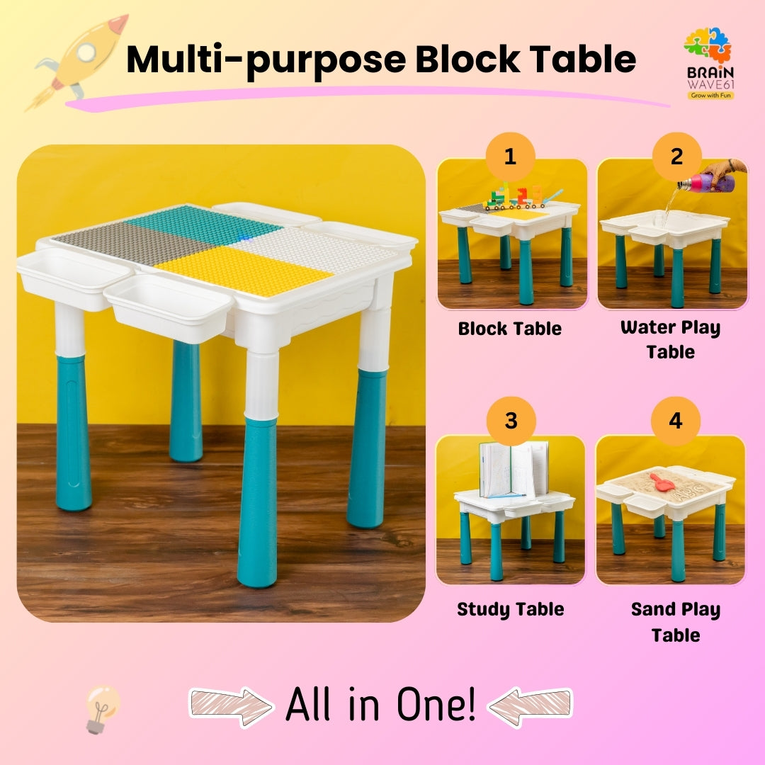 Multi-purpose Adjustable Kids Activity Table – 4-in-1 table with 174 p ...