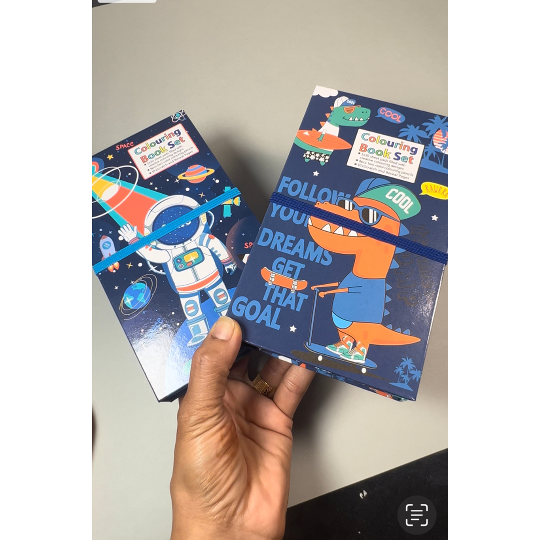 2 in 1 Scratch & Coloring Book for kids